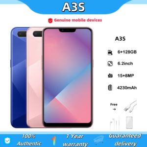 A3S 6+128GB 4G Network WIFI Network Learning Work Game Student Elderly HD Shooting Android System Original Authentic 1 Year Warranty Mobile Phone Smartphone Low Price Ready Stock Sale