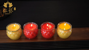 Smokeless Butter Candle 24h Burning Buddhist Prayer Lotus Plant Oil Butter Candles Lotus butter lamp