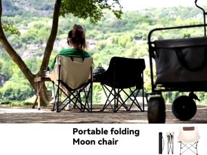 Camping Moon Chair Outdoor Folding Chair High Back Portable Chair for Indoor Beach Picnic