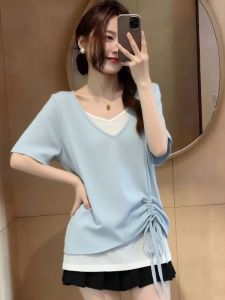 AIYITI | Elegant Plus Size Stylish Rope Hiding Belly Shirt
