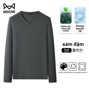 Áo thun nam MiiOW làm bằng vải modal cotton dài tay mỏng kháng khuẩn