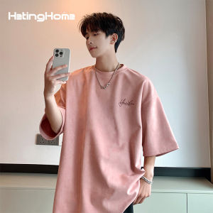 HetingHOME | Hetinghome Pink Ocean Summer Trendy Couple Short Sleeve Round Neck T-Shirt Loose Mens American Half Sleeve Polyester Fiber
