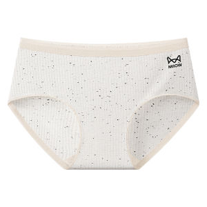 MiiOW | กางเกงชั้นในสตรีผ้าฝ้ายแท้เอวกลางทรงสามเหลี่ยมป้องกันแบคทีเรียไม่ขัดข้องกางเกงชั้นในสำหรับวัยรุ่นป้องกันแบคทีเรียไม่ขัดข้องกางเกงชั้นในสตรีแบบไม่มีรอยตะเข็บ