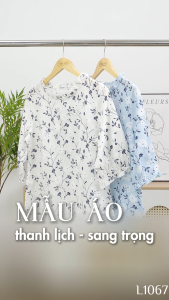 Áo kiểu thiết kế dịu dàng nữ tính với chất liệu Linen mộc in hoa đồng nội nhẹ nhàng AN4L1067 Thời trang Thiều Hoa