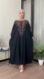 Kaftan Wanita Size Jumbo Bahan Rayon Premium Halus Dan Adem Busui Resleting Depan Gamis Wanita Ukuran Jumbo