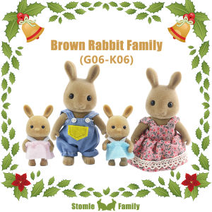 Easter Bunny Familyes Forest Animal 1:12 Scale Dollhouse Miniatures Accessorie Rabbit Bear Reindeer Pretend Play For Girl Gif