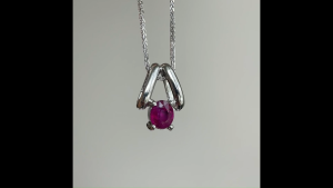 0.4Ct Minimalist Tiny Burmese Unheated Ruby Pendant in Platinum