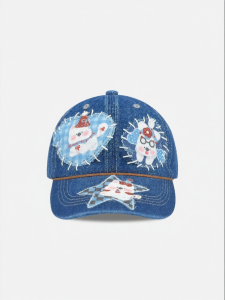 Vintage Cartoon Kitten Patch Baseball Cap