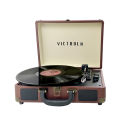 Victrola Portable Black Vinyl Record Player Bluetooth Speaker Handheld Birthday Gift Compact Vintage Style Turntable. 