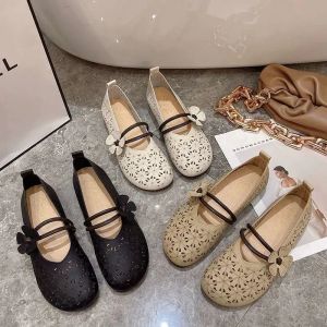 Womens Summer New Flat Bottom Casual Hollow Breathable Sandals Fashion Loafers