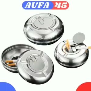 ASBAK STAINLESS TEBAL DENGAN TUTUP ANTI KARAT ASBAK BESAR MEWAH ASBAK RORKOK ROKO ASBAK BULAT ROKOK