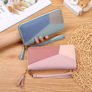 Long Zipper Wallet Womens Large Capacity Spliced Fashion Korean Style Handheld Bag JIFANPAUL Brand PU Leather Card Holder