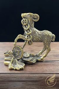 Decor Mini Tượng Dê Ngậm Xâu Tài Lộc Danh Dương Phú Quý Tượng Nhỏ Mười Hai Con Giáp Bằng Đồng Thau - Đồ Đồng Thuận Tâm