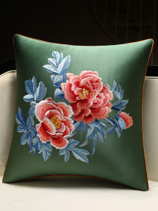 New Chinese Style Sofa Pillow Living Room Bedroom Headboard Backrest Pad Office Chair Lumbar Support Pillow Cover Included