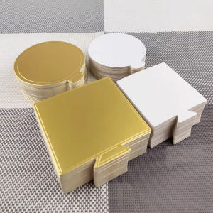 Golden or Silvery Mousse Paper Plates 100 Pcs/Pack Cake Cardboard Pastries Display Tray Decorative Tools Dessert Board Base