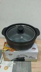 Nồi đất 1.5 lit nắp kiếng (22 x 19 x 8.5cm)