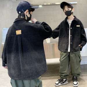 Boys Denim Jacket Spring Autumn Style Casual Fashionable Shirt for Middle And Big Children Trendy Coat No Brand Registered Trademark