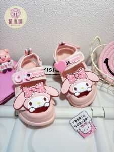 Summer Sports Sandals for Girls Pink Cartoon Covered Head Slippers Beach Shoes Waterproof Low Cut Fashionable Children Shoes