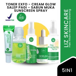 AMPUH Paket 5in1 Elzet Skincare Flek BPOM Paket Serum Toner Whitening Cream Pemutih Kulit Wajah Glowing Krim Penghilang Bekas Jerawat Cream Pencerah Wajah Bruntusan Ampuh Permanen Cream Flek Beruntusan