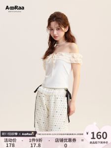 Original Design Summer New Arrival AooRaa Lace One Shoulder Vest Elegant Dance Girl Style Womens Sweet Fit Cotton Blend Thin