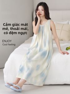 MiiOW | Áo ngủ không tay kháng khuẩn mùa hè MiiOW Cat Person 7A Áo vest ngực cho nữ mỏng mát mẻ có thể mặc ngoài trời Quần áo mặc nhà