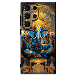 Foldable S24+ Ultra Protective Case for Samsung Phones W23 Lucky Wind Unique Personality W24 Original Yellow Buddha Tangka Men Women Anti-Fall Leather Texture Wealth