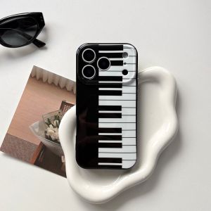 Creative Simplicity Black White Piano Keyboard Shockproof Protective Phone Cover Case for iPhone 17 16 15 14 13 Pro Max Plus