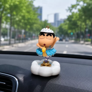 Bandai | Rotatable Ballet Crayon Shin-Chan Car Dashboard Ornaments Auto Interior Console Decor Figurines Desktop Decoration Mini Model