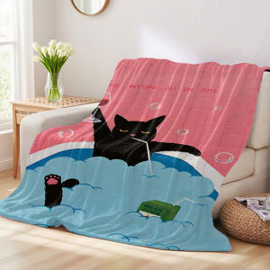 Beast Kingdom | Bath Wine Black Cat Sofa Specific Soft Flannel Blanket Universal Plush Gift Blanket For All Seasons