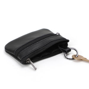 Mini Genuine Leather Wallet Simple and Portable Super Soft Small Zipper Retro Coin Bag for Men and Women Slim Credit Card Holder