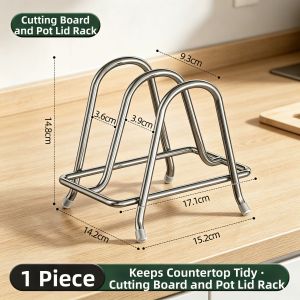 youqin | Stainless Steel Kitchen Rack Pot Lid and Chopping Board Organizer