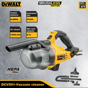 DEWALT DCV501L เครื่องดูดฝุ่น 20V 6.0Ah แบตเตอรี่ลิเธียมแบบชาร์จไฟได้เครื่องดูดฝุ่นไฟฟ้า 60วิสต์ บรรจุภัณฑ์เทียม ไม่ต้องแปรงมัลติ ที่ประทับใจจากฟื้นฟู