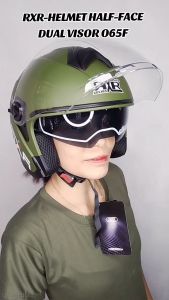 RXR Half-Face Dual Visor 065F Blade Motorcycle Helmet With BPS for ADULTS (LARGE) 58-60cm
