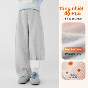 zosee | Quần Thể Thao Nữ Bé Gái Lót Nỉ Thu Đông Vạt Tà