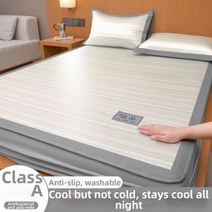 MUSHABAI | Foldable Bedskirt Style Cool Mattress Protector Four Seasons Suitable Soft Grass Mat