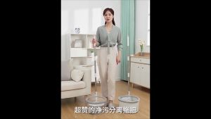ไม้ถูพื้น Spin Mop ราคาถูกดี ม็อบปั่นแบบกลม ถังถูพื้นแบบถังเดี่ยวแยกน้ำ 10 ชุด