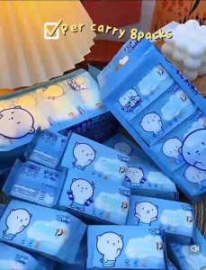 8packs/carry Portable Mini Wet Wipes Invididual Bag Children Student Hand And Mouth Cleaning Wet Tissue Towel Compact