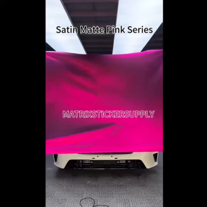 SATIN MATTE PINK CAR STICKER(152CM-Custom)pelekat full body wrapping Stickers stiker kereta kelabu vinyl wrap film