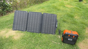 FlashFish A101 120W Power Station with 30W Solar Panel 18V LED Light for Home Emergency Backup