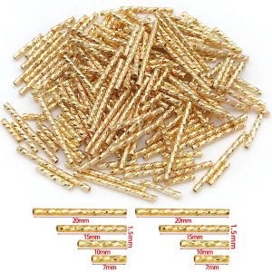 20 Chiếc 18K Đồng Mạ Vàng Dày Bạc Bạch Kim Lô Hoa Kết Nối Ống Cho DIY Vòng Tay Trang Sức Làm Phụ Kiện