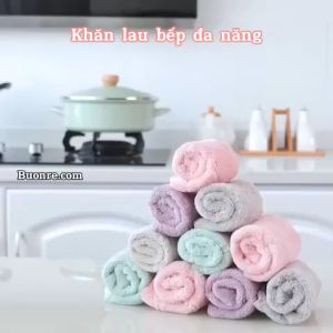 Set Khăn Lau Bếp Đa Năng Thấm Hút 2 Mặt Khăn Lau Nhà Bếp Thấm HÚt Dầu Mỡ Cực Tốt Chất Liệu Sợi Lông Mềm Mại Cao Cấp