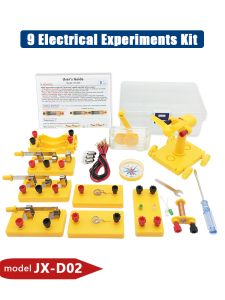 9 Physics Electrical Experiments Set Student Electric Circuit Kit Lab Teaching Aids Hand Generator Electromagnet Kid Science Toy