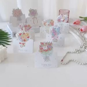 COMBO 10 (THIỆP 12) THIỆP BÓ HOA XINH XẮN 3D GHI LỜI CHÚC LỜI CẢM ƠN MỌI DỊP