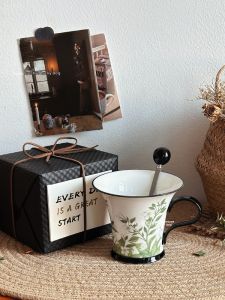 Elegant Jasmine Design Coffee Cup and Saucer Set
