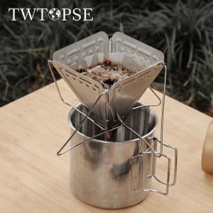TWTOPSE Portable Folding Stainless Steel Coffee Drip Stand With Funnel For Camping Lightweight Durable And Easy To Use