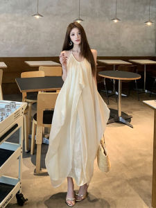 CHANGTONG | French Style Beach Vacation Fairy V-Neck Cami Dress