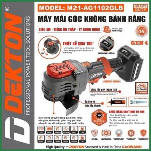 Máy mài pin Dekton M21- AG1102GLB không bánh răng đầu xoay 180° máy cắt pin màu xám olive