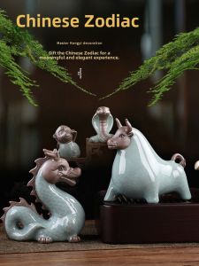 Premium Ceramic Tea Pet Business Gift Chinese Zodiac Birthday Cute Personalized Tea Play Tea Ceremony Ornament Traditional Craft