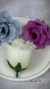 [1 PCS] Kuntuman Mawar Polyn - Kelopak Bunga Mawar dan Tangkai Polos Artificial Satuan PCS  Dekorasi/grosir/import/bunga kain