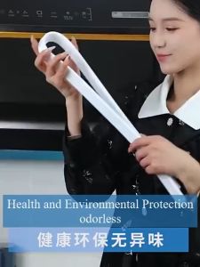 Shower Door Dam Water Stopper Collapsible Shower Threshold Water Barrier Waterproof Strip for Bathroom Kitchen